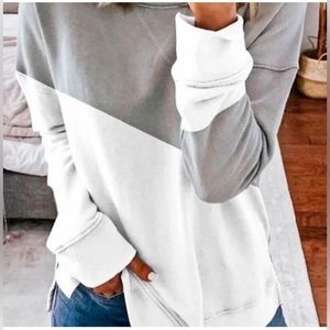 Mazik Stone and white sweatshirt Women’s Size‎ L